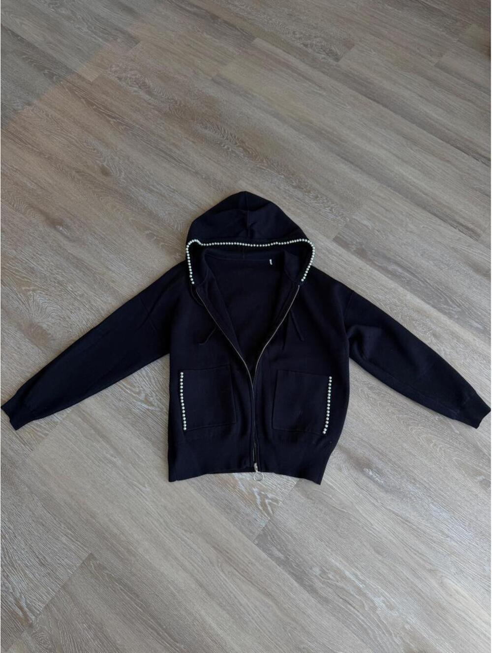 Sandro black zip up hoodie